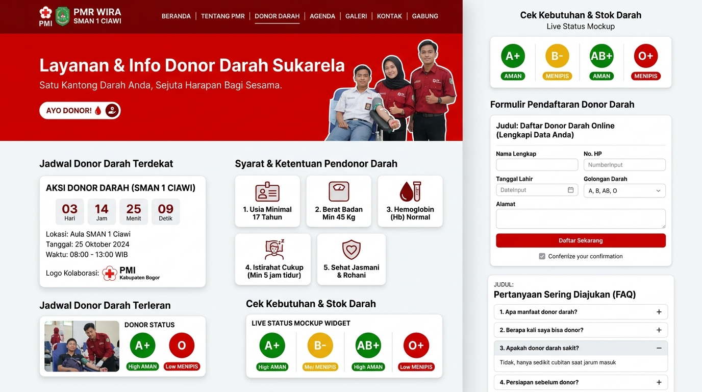 Aksi Donor Darah Sukarela Sekolah